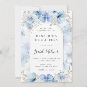 Blue Blommigt Garden Spain Möhippa Inbjudningar