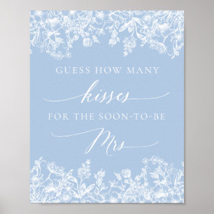 Blue Blommigt gissar hur många Kisses-Möhippa Poster