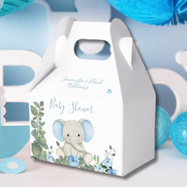 Blue Blommigt Greenery Elephant Baby Shower Presentaskar