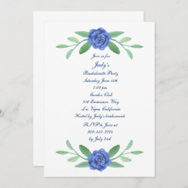 Blue Blommigt Greenery Foliage Bachelorette Party Inbjudningar