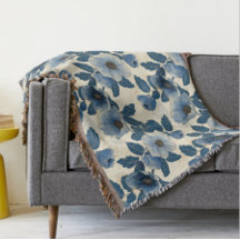 Blue Blommigt Guld Glitter japansk Ukiyo-e