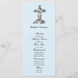 Blue Blommigt Kor Christian Bröllopsprogram Program