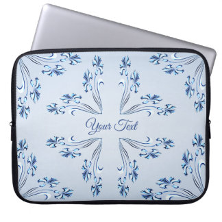 Blue Blommigt Laptop sleeve