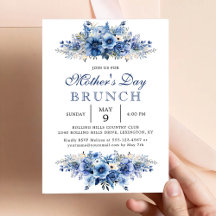 Blue Blommigt Mors dag Brunch Party