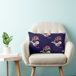 Blue Blommigt Mors dag Lumbarkudde