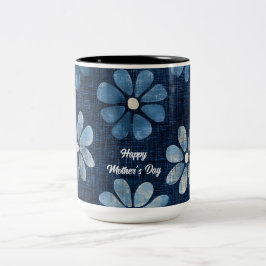 Blue Blommigt Mors dag Två-Tonad Mugg