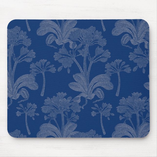 Blue Blommigt Mousepad Musmatta (Framsidan)