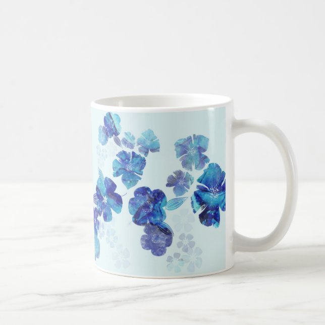 Blue Blommigt Mugg (Höger)