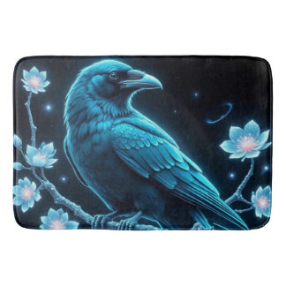 Blue Blommigt Raven Badrumsmatta