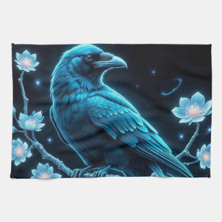 Blue Blommigt Raven Kökshandduk