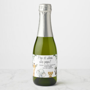 Blue Blommigt Safari Animals Baby Shower Pop it it