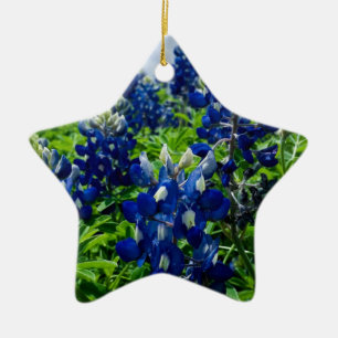 Blue Blommigt Texas Texan Elegant Julgransprydnad Keramik