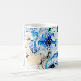 Blue Blommigt Woman Coffee Mugg