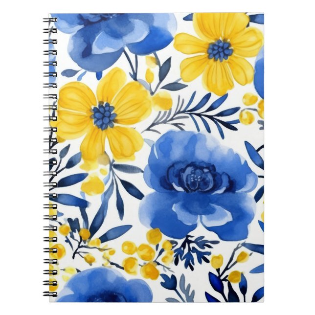 Blue Bloom Journal Anteckningsbok (Framsidan)