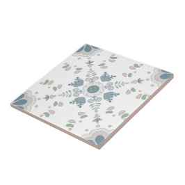 Blue Bloom Mandala Tile Kakelplatta