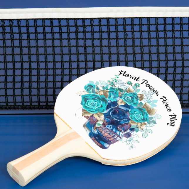 Blue Bloom Requiem Ping Pong Paddle – Artistic Flo Pingisracket (Insitu)