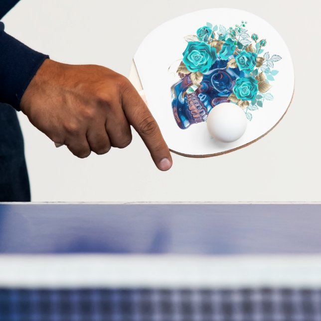 Blue Bloom Requiem Ping Pong Paddle – Artistic Flo Pingisracket (Insitu)