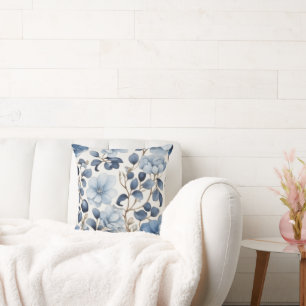 Blue Bloom Reverie – Blommig Överkaststäckning Acc Kudde
