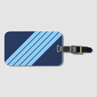 Blue + Blue Striped 70s 80s Classic Retro Rand Bagagebricka