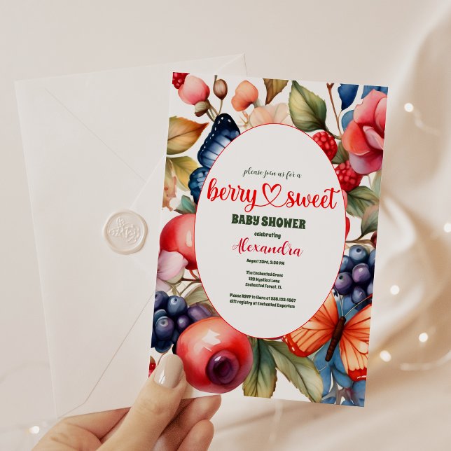 Blue Blueberry Berry Sweet Baby Shower Inbjudningar (Skapare uppladdad)