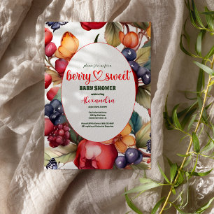 Blue Blueberry Berry Sweet Baby Shower Inbjudningar