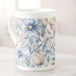 Blue & Blush Botanical Watercolor Benporslin Mugg