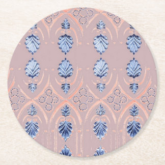 Blue blush floral pattern underlägg papper rund