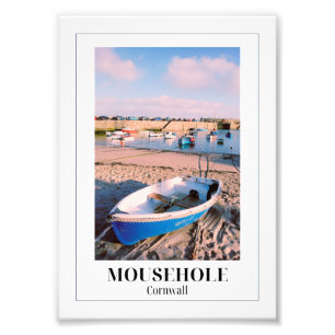 Blue Boat, Mousehole Harbour, Cornwall Fototryck
