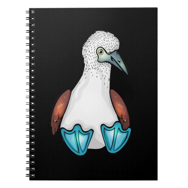 Blue Bobby Cute Bird Gift Sea Fooby Anteckningsbok (Framsidan)