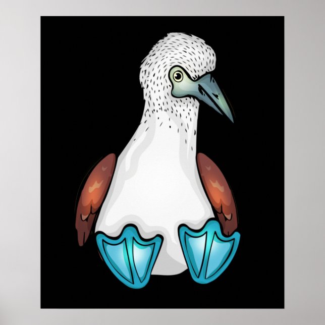 Blue Bobby Cute Bird Gift Sea Fooby Poster (Framsidan)