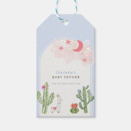 Blue Boho Arch Cactus Leksak Boy Shower Presentetikett