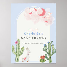 Blue Boho Arch Leksak Boy Welcome Baby Shower Poster