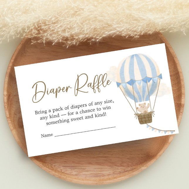 Blue Boho Bear Baby Shower Diaper Raffle Tilläggskort (Oh Baby Bear Baby Shower Diaper Raffle)