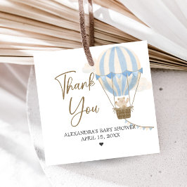 Blue Boho Bear Baby Shower Gåvor Etiketter