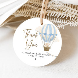 Blue Boho Bear Baby Shower Gåvor Etiketter