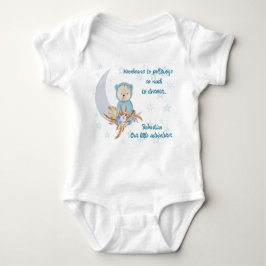 Blue Boho Bear Måne Baby Clothing T Shirt