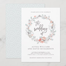 Blue Boho Botanical Wedding bjudande