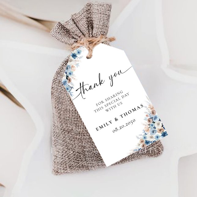 Blue Boho Bröllop Ceremony Gift Märkre Presentetikett (Skapare uppladdad)