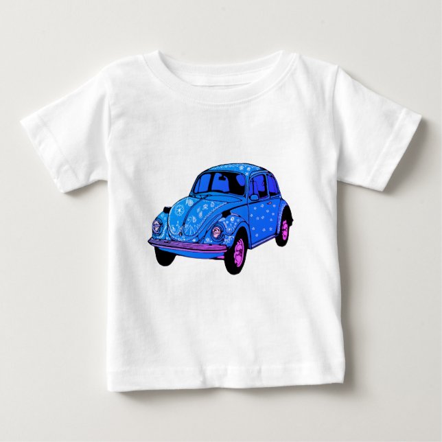 Blue Boho Car Bra Jersey T-Shirt, White Tee Shirt (Framsida)