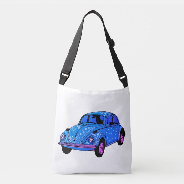 Blue Boho Car Kor Body Bag Axelväska (Framsida)