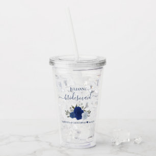 Blue Boho Chic Ro Elegant Bridesmaid Bröllop Take Away Mugg