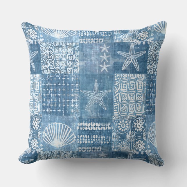 Blue Boho Coastal Dekorativ kudde (Framsida)