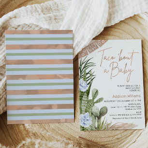 Blue Boho Fiesta Taco Bout A Baby Baby Shower Inbjudningar