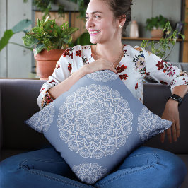 Blue Boho Mandala Kudde