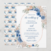 Blue Boho Pampas Grass Bröllop