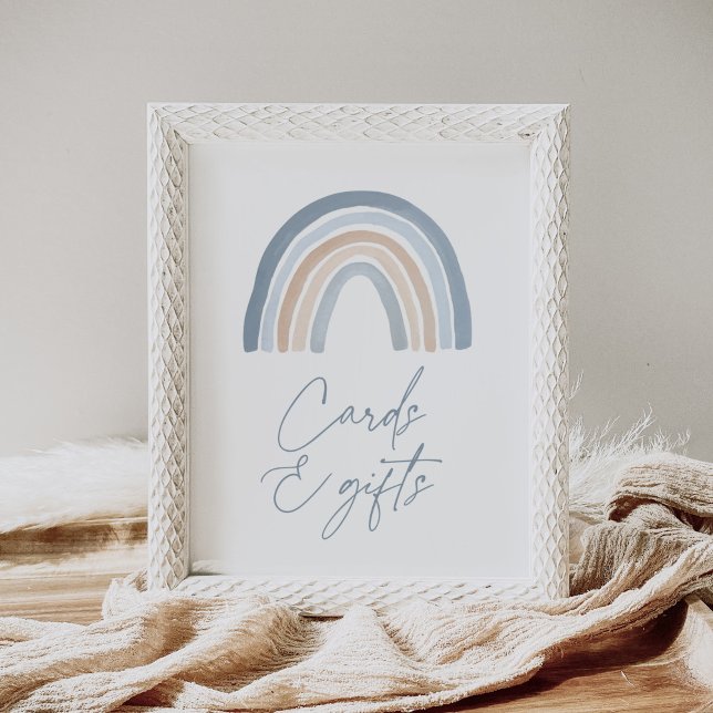 Blue Boho Rainbow Baby Shower Cards and Gift Poster (Skapare uppladdad)