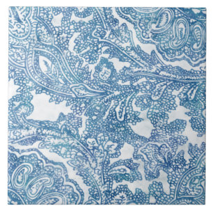 Blue Boho Snöre Paisley Mönster Kakelplatta