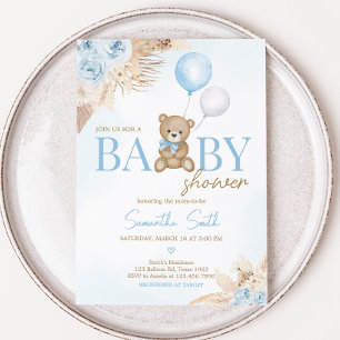 Blue Boho vi kan bolla Baby Shower Inbjudningar