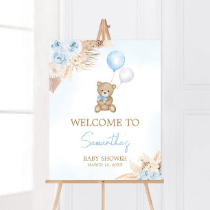 Blue Boho Vi kan vänta på välkomstinbjudan Poster