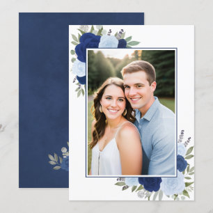 Blue Boho Watercolor Ro Photo Underlay Bröllop Inbjudningar